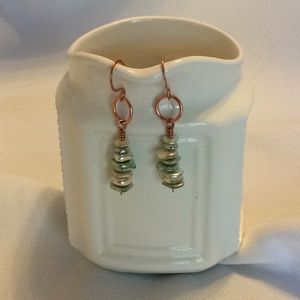 Handmade Green Drop Earrings